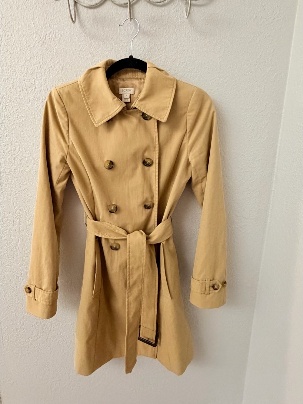 J. Crew Classic Tan Double-Breasted Trench Coat